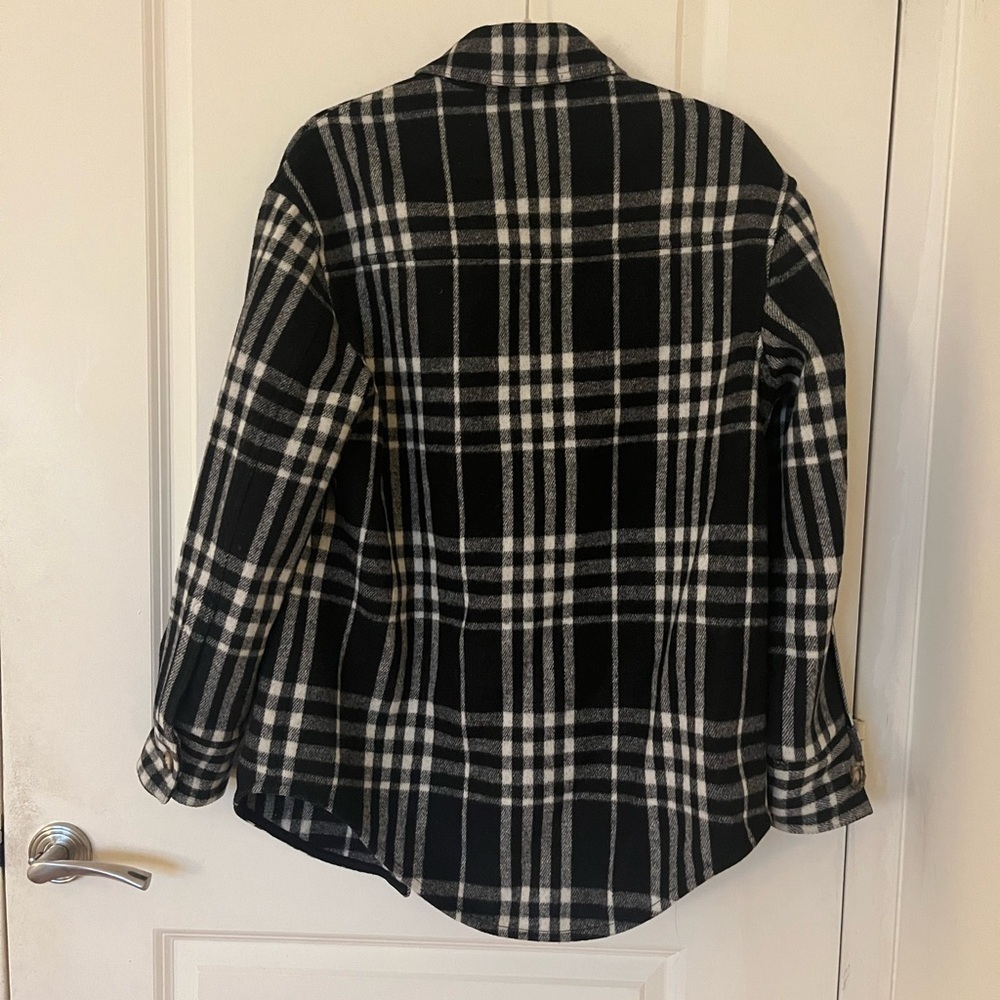 Reformation Giles Plaid Black and White Women's Jacket - Picture 3 of 5